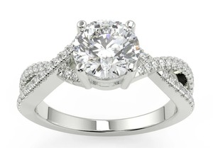 Moissanite Sterling Silver Round Cut <b>Ring</b> Engagement Anniversary Gift Band & <b>Ring</b> for Women Custom <b>Rings</b> - Product Image 2