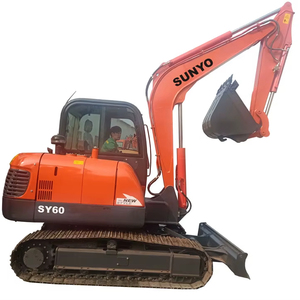 รถขุดขนาดเล็ก SY60 พร้อมเครื่องยนต์ Perkins 25 แรงม้า ระบบไฮดรอลิก TOSHIBA เกียร์ไฮดรอลิก แรงบิดสูง รับน้ำหนักได้ 5000 กก. เหมาะสำหรับใช้งานในฟาร์ม - Product Image 1