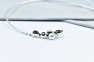 Handmade White Buffalo Choker <b>Necklace</b> in Sterling Silver <b>Boho</b> Style Jewelry - Product Image 2
