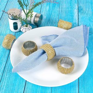 แหวนผ้าเช็ดปากลูกปัดพลาสติกแก้วทรงกลมขนาดใหญ่สำหรับตกแต่งงานปาร์ตี้โต๊ะรับประทานอาหารการชุมนุมของครอบครัวทุกวันการตกแต่งบนโต๊ะที่ยอดเยี่ยม - Product Image 6