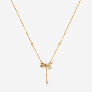 Religious Gold Plated Silver Necklace with Pearl and Rhodium Plating Trendy Link <b>Chain</b> for Wedding Rose Gold Finish - Product Image 1