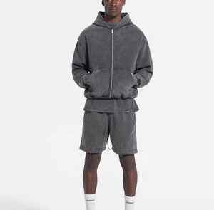 Sweat à capuche imprimé de logo personnalisé en gros sweat à capuche décontracté surdimensionné sweat à la mode à manches longues avec fermeture éclair Hip Hop Street sweat à capuche pour hommes - Product Image 2