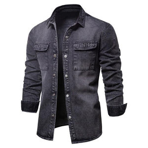 OEM Fashion <b>Denim</b> Jacket High Quality Long Sleeves Jeans Jacket <b>Men's</b> <b>Denim</b> Jeans <b>Shirt</b> for Unisex Best Premium Quality - Product Image 2