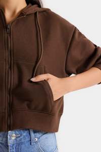 Sudadera con Cremallera para Mujer, Ropa Urbana Moderna, Sudadera con Cremallera para Mujer, Diseño Clásico Sólido - Product Image 2
