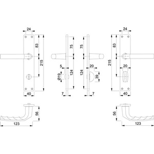 Juego de Placas de Puerta HOPPE de Aluminio F2 SK/OL 78 mm DIN Izquierda/Derecha Birmingham 1117/202SP, Juego de Placas Largas - Product Image 3