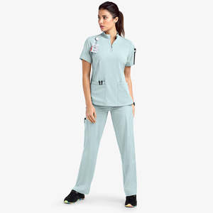 À la mode Spandex médical gommages soins infirmiers uniforme dentaire doux extensible uniformes d'hôpital tissu de haute qualité hôpital lavable - Product Image 3