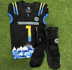 Nuevo estilo uniforme de fútbol americano para jóvenes 100% algodón transpirable y manga corta hecho en Pakistán listo Stock - Product Image 6