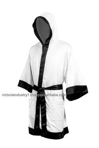 2025 Robe de boxe en satin personnalisée avec capuche brillante pour la pratique des arts martiaux - Product Image 2