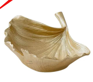 Diseño de hoja de cuenco de tuerca chapado en oro de alta calidad para servir comida - Product Image 5