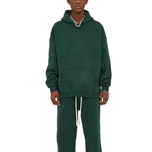 Meilleure vente Midweight à capuche solide hommes respirant personnalisé surdimensionné 2 pièces ensembles 100% coton polaire propre votre conception - Product Image 1