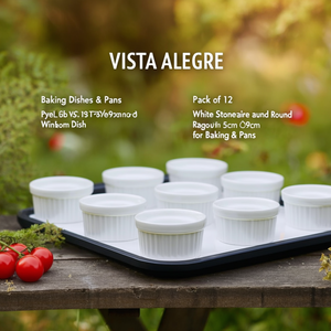VISTA ALEGRE Pack of 12 White Stoneware Round Ragout Fin Dish 5cm 9cm for Baking & <b>Pans</b> - Product Image 3