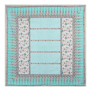 Turquoise Blue <b>Floral</b> Print 240 TC 100% Cotton Double <b>Bed</b> <b>Sheet</b> Set with 2 Pillow Covers 3-Piece Home Use Collection (SHKV1031) - Product Image 4