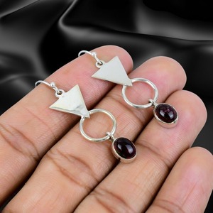 Pendientes de plata para niñas, joyería de moda, Pendientes colgantes de piedra, Plata de Ley sólida 925, Spinner, granate, piedra preciosa para mujer, joyería - Product Image 2