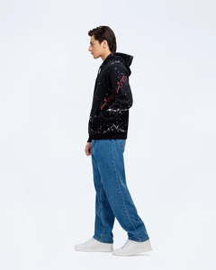 Sudadera con Capucha de Forro Polar para Hombre, Estilo Urbano, Color Sólido, 100% Algodón, Corte Holgado, Ecológica - Product Image 4