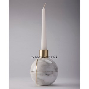 Bougeoir en métal de qualité luxueuse de concepteur unique poli brillant argenté enduit de poudre de couleur blanche dans le prix impressionnant - Product Image 2