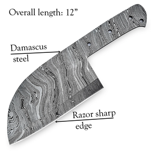 Cuchillo picador de cocina de acero damasco, hoja en blanco, mango DIY, cocina, barbacoa, picar verduras, cuchillo de cocina, cuchillo en blanco - Product Image 2