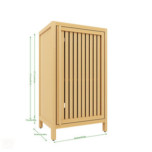 Gabinete de almacenamiento de tocador de baño de bambú moderno con puertas para el hogar, hotel, escuela, dormitorio y organización de sala de estar - Product Image 4