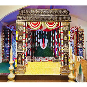Mandap ทำจากไม้รูปนกยูงที่สง่างามสำหรับงานแต่งงานแบบชาวฮินดูของชาวอินเดียตอนใต้การตั้งค่าการแต่งงานแบบยิ่งใหญ่ของสหราชอาณาจักร - Product Image 5