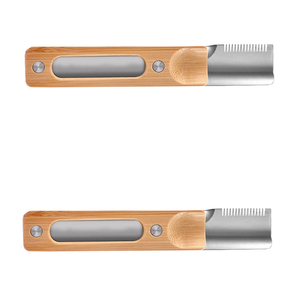 Couteau à dénuder de qualité supérieure pour chiens et animaux domestiques avec manche en bois et lame en acier inoxydable - Product Image 2