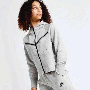 Logo de marque personnalisé 69% coton 31% polyester gris chiné survêtement polaire technique pour filles sweat à capuche zippé complet joggers pantalons de survêtement survêtement - Product Image 2