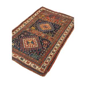 Alfombra Grande de Lana Anudada a Mano Kiaan Azul, Paem-1543, Diseño Geométrico Rectangular para el Hogar y el Pasillo, Alfombras Jaipur US - Product Image 2