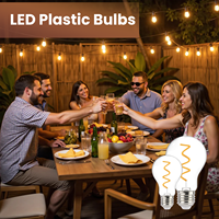 Prix d'usine 120V E26 Extérieur Étanche A80 Guirlande lumineuse LED Lampe à filament torsadé Ampoule en plastique Compatible avec la guirlande lumineuse