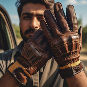 Guantes de cuero de Pakistán Mantienen el calor Guantes de cuero Conducir al aire libre Motocicleta Guantes de cuero de conducción genuinos Unisex - Product Image 6