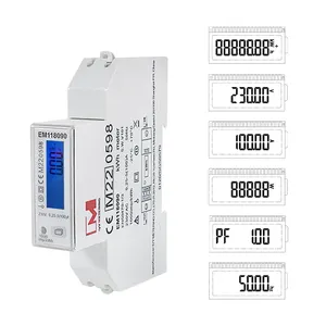 Misuratore di energia di ricarica EV multitariffa monofase certificato MID 32A con RS485 Modbus EM118089 90 91