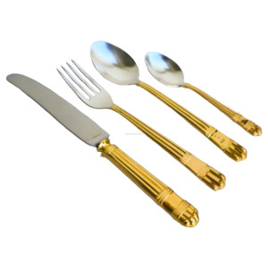 Personnalisation de l'ensemble de couverts à poignée en métal doré de qualité supérieure disponible - Product Image 1