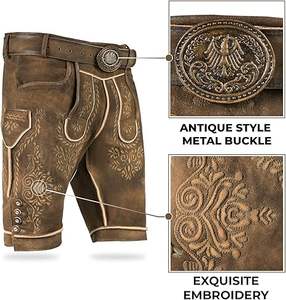 Pantalones cortos Lederhosen Trachten personalizados | Estilo bávaro vintage | Cuero de cabra sostenible | Herbst Oktoberfest Ready | Envío rápido OEM - Product Image 2
