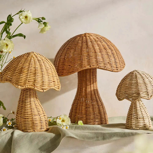 เห็ดหวายสานมือ ของตกแต่งสไตล์เรียบง่าย วัสดุหวายธรรมชาติ ผู้ผลิตงานฝีมือเวียดนาม รับผลิตแบบ OEM ODM - Product Image 3