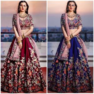 เสื้อผ้าแฟชั่นสไตล์อินเดียและปากีสถานที่ทันสมัยสำหรับผู้ใหญ่ผู้ใหญ่ปักเลื่อมงานแคนวาสและผ้าใบ patta lehenga choli - Product Image 4