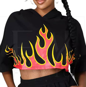 Conjuntos de Sudadera con capucha corta para mujer de último estilo con conjunto de precios asequibles con estilo de Pekín personalizado - Product Image 6