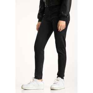 กางเกงยีนส์ทรงสกินนี่สไตล์ไฮสตรีท WM-JNS-WS24-014 กางเกงเดนิมระบายอากาศได้ดี เอวสูง มีโลโก้ ไซส์พลัส XL - Product Image 1