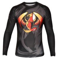 Maillot de compression MMA personnalisé par sublimation, manches longues/courtes, 85 % polyester, 15 % élasthanne, séchage rapide, respirant