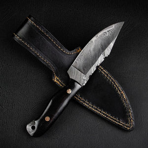 Couteau de camping industriel en acier inoxydable Damas fait main Becknell, motif torsadé, pointe tombante, lame pleine, vente en gros OEM - Product Image 5