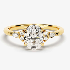 Gold Plated <b>Ring</b> Luxury VVS Moissanite Diamond <b>Ring</b> Oval Cut Engagement for Women for Weddings <b>Fine</b> Jewelry <b>Fine</b> <b>Rings</b> - Product Image 1