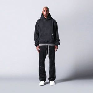 กางเกงวอร์มขายาวผ้าคอตตอนขาบานทรงหลวมขนาดใหญ่กางเกงวอร์มผ้าฟลีซทรงหลวม - Product Image 5