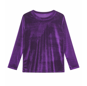 T-shirt en velours de velours pour homme, col rond, couleur unie, manches longues, hiver, respirant, vente chaude, services OEM de haute qualité - Product Image 1