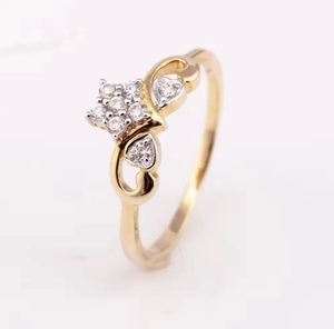 Elegante anillo de piedras preciosas minimalista chapado en oro amarillo de 18 quilates, regalo de aniversario de estilo clásico para fiestas, hecho en Tailandia - Product Image 1