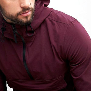 Vestes coupe-vent à demi-fermeture éclair conçues sur mesure pour hommes tissu respirant de grande taille pour la course en plein air col montant saison d'hiver - Product Image 3