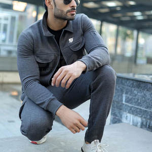 Ensemble de survêtement d'entraînement décontracté pour homme, hiver, uni, respirant, léger, écologique, séchage rapide, coton/polyester - Product Image 6