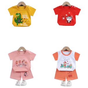 Collection d'été de haute qualité pour enfants de 0 à 12 ans, ensembles de vêtements en coton tendance, ensembles mixtes, robes, hauts et bas assortis - Product Image 4