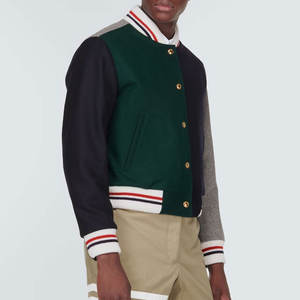 High Street Style Lettermen Chaqueta de béisbol de invierno 100% Lana Personalizable Secado rápido Nueva llegada Stand Collar Chaqueta universitaria - Product Image 5