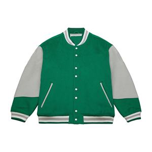 Latest Style Baseball Wool Varsity Jackets for Men Quilted Lining <b>Buttoned</b> Woolen Fabric Casual CollegeBaseballjacket for men - Product Image 1