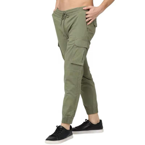 Pantalon cargo de jogging personnalisé uni en coton et polyester pantalon de jogging vierge baggy surdimensionné en polaire pantalon de survêtement pour hommes - Product Image 5