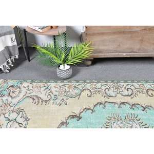 Alfombra turca vintage azul y beige-2,6x8 pies - Product Image 3