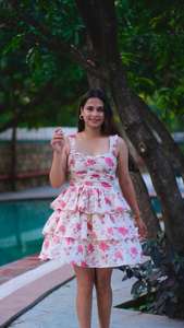 Mini Vestido de satén con estampado floral Vintage elegante para mujer Blantic con mangas con volantes para verano y otoño patrón sólido - Product Image 2