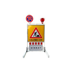 Barrière de circulation pliable 150x90 cm, équipement de sécurité, panneaux d'avertissement 90x90 cm en option, réflecteur de qualité ingénieur, marque Ileritraffic - Product Image 3