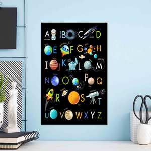 Elegant <b>Printed</b> Canvas Artwork: <b>Alphabet</b> Space Poster for Nursery Decor,WRAPPED CANVAS - Product Image 1